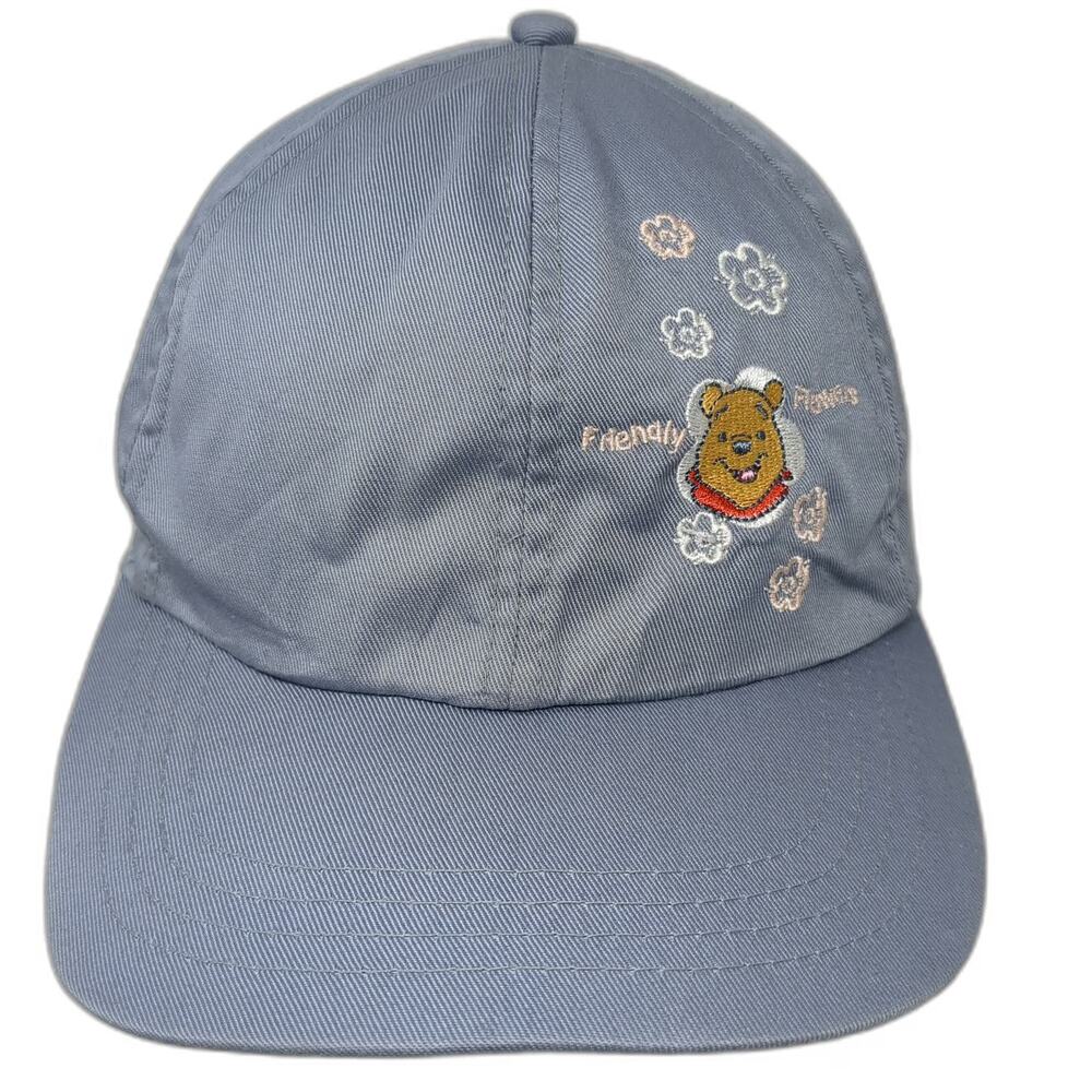 Disney Winnie the Pooh Friendly Flowers Blue Hat One Size Baseball Cap Strapback